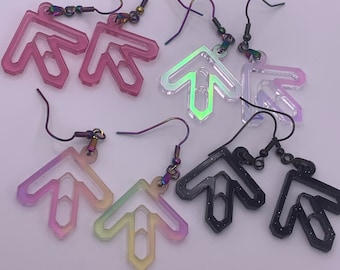 DDR dance game arrow acrylic laser cut arrow earrings