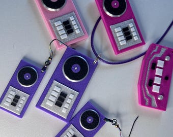 Beatmania IIDX controller earrings, Soundvoltex controller earrings, iidx controller necklace, sdvx controller necklace