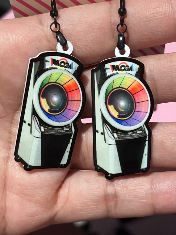 Wacca earrings, Wacca acrylic pin, handmade Wacca jewelry
