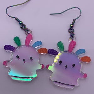 Iridescent squeakoid inspired acnh earrings
