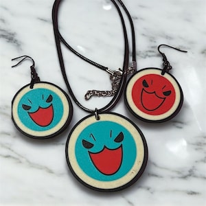Pendientes Taiko no Tatsujin, collar Taiko impreso en 3D, llavero también disponible