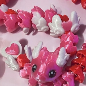 3d printed Valentines snake, Cupid snake, flexi articulated heart snake