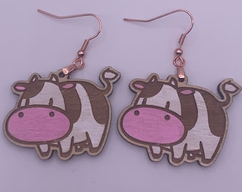 Kawaii Cow earrings, harvest farm game earrings