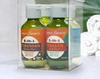 3-in-1 Vegan Shampoo & Body Wash Set: Travel Gift Set
