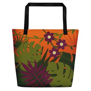 Travel Tote Bag - Peruvian Jungle & Passion Flowers