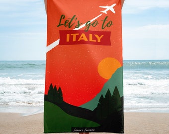 Beach Towel - Let's Go to Italy - Rolling Hills & Dolomites (30 x 60 in)