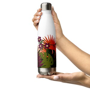 Stainless Steel Water Bottle - Peruvian Jungle & Passion Flower