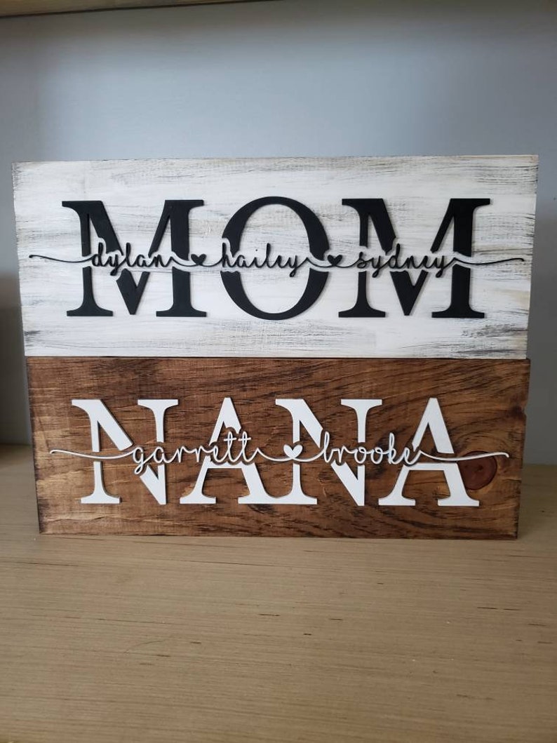 Wood mother's day/birthday/personalized name gift sign image 1