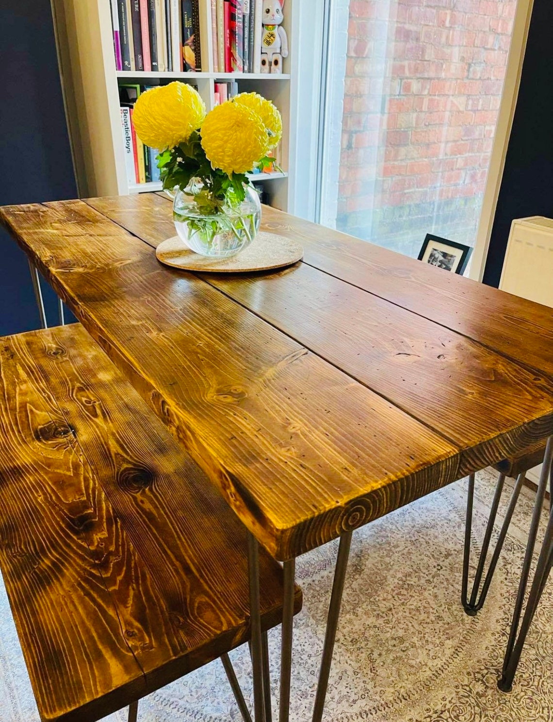 Rustic handmade dining table oiled and waxed chunky 2 solid Etsy