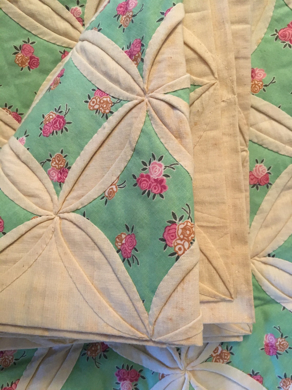 Vintage Handmade Unfinished Quilt without Batting or Etsy