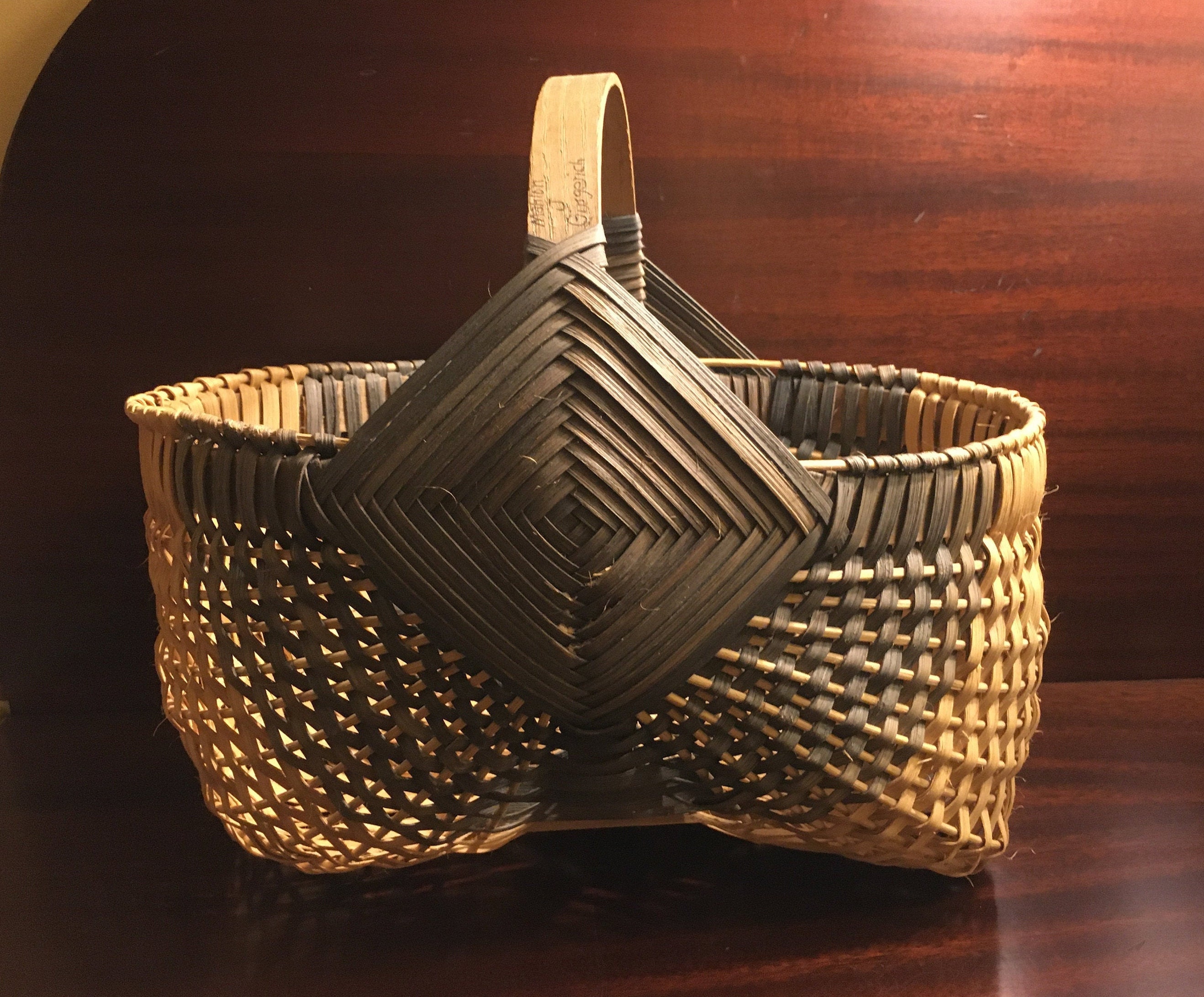 Handwoven Basket 14x9 Oval Egg Basket Gesigneerd Etsy