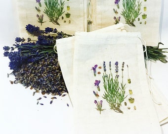 Botanical Lavender Sachet/Party/Favor Bags - 6 pack (4x6) (5x7)