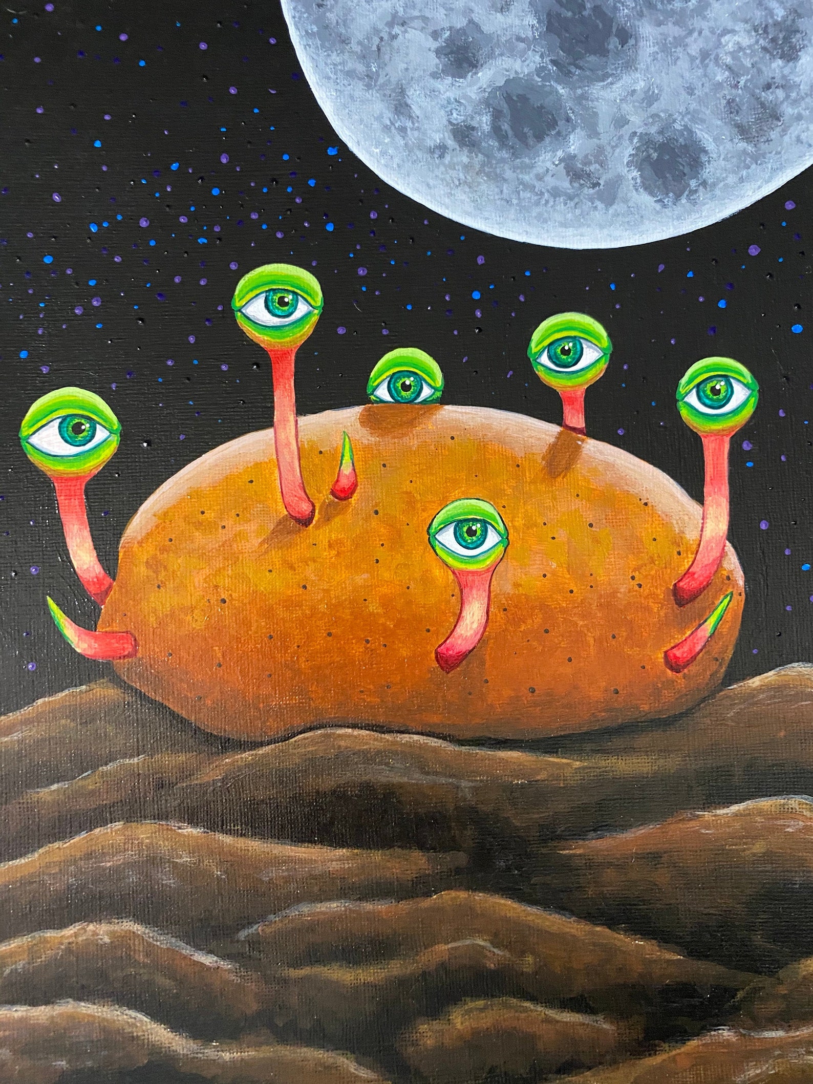 Potato Eyes Art Print 9x12 Etsy