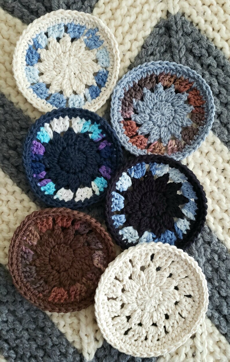 Coaster Set of 6 Crocheted Made to Order Coasters Etsy