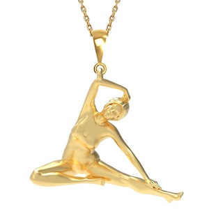 Collar con colgante de yoga para parejas, regalo de meditación - Collar con dije de posturas de yoga inspiradoras