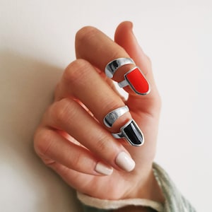 Nail Rings , Boho Women Ring Set , Adjustable Free Size Rings , Unique Rings, Gift for Her