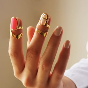 Nail Ring Set for Fingernails - Adjustable Minimalist Silver Midi Rings, Unique Stacking Jewelry Gift for Women & Teens