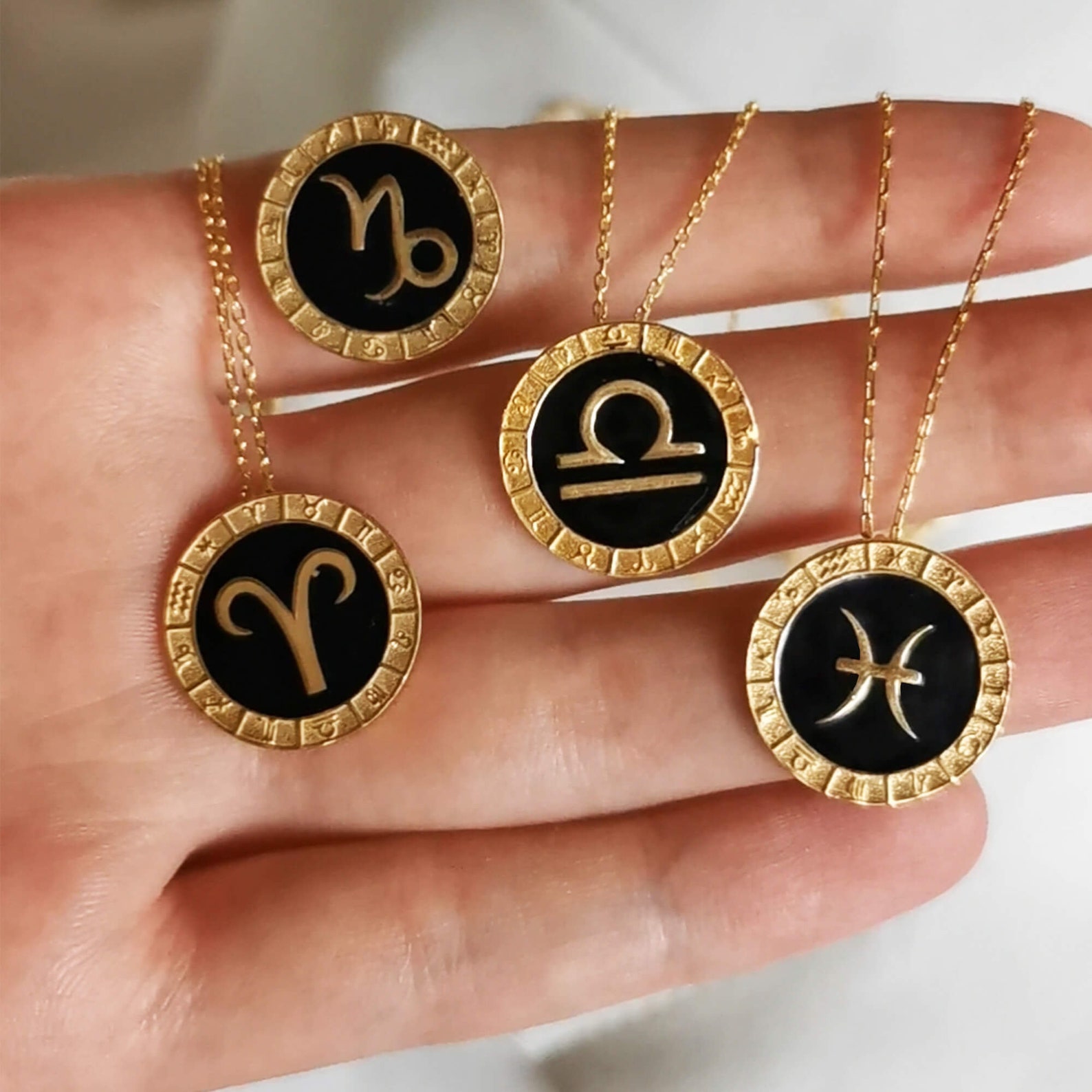 Zodiac Necklace Astrological Sign Personalized Horoscope Gold | Etsy