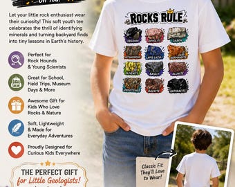 Rocks Rule Geology Kids T-shirt | Mineral Science Tee | UPDATED Design