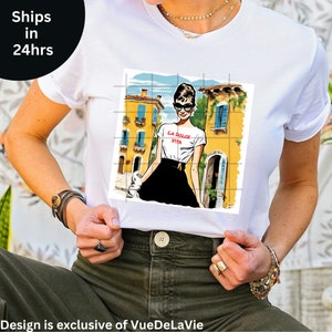 Audrey&#39;s T-shirts La Dolce Vita Italian Holiday shirts VueDeLaVie Shirt Turquoise Blue Unisex T-Shirt