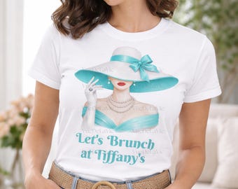 Breakfast at Tiffany's T-Shirt, Lets Brunch at Tiffany's shirt, Pearls are a girls best friend, Girls Brunching Weekend Tee, VueDeLaVie