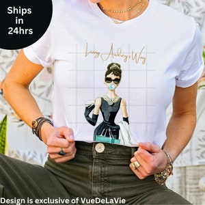 Breakfast at Tiffany's T-shirt Living Audrey's Way T-Shirt Girls Brunching Wkend VueDeLaVie Womens Trendy Beautiful Hepburn OOAK Tops