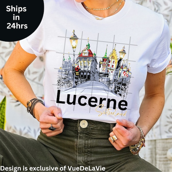 Lucerne Switzerland Shirts Sverige Nordic Luzern tshirts European Travel Summer Vacation Shirt VueDeLaVie Swiss Unisex t-shirt