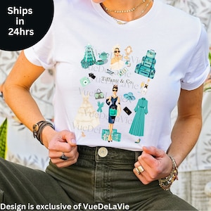 Türkis Blau Inspiriert T-Shirt | Türkis Audrey Tee | Trendy Damen Brunch Shirt | Design von VueDeLaVie
