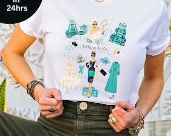 Turquoise Blue Inspired T-Shirt | Turquoise Audrey Tee | Trendy Women's Brunch Shirt| Design by VueDeLaVie