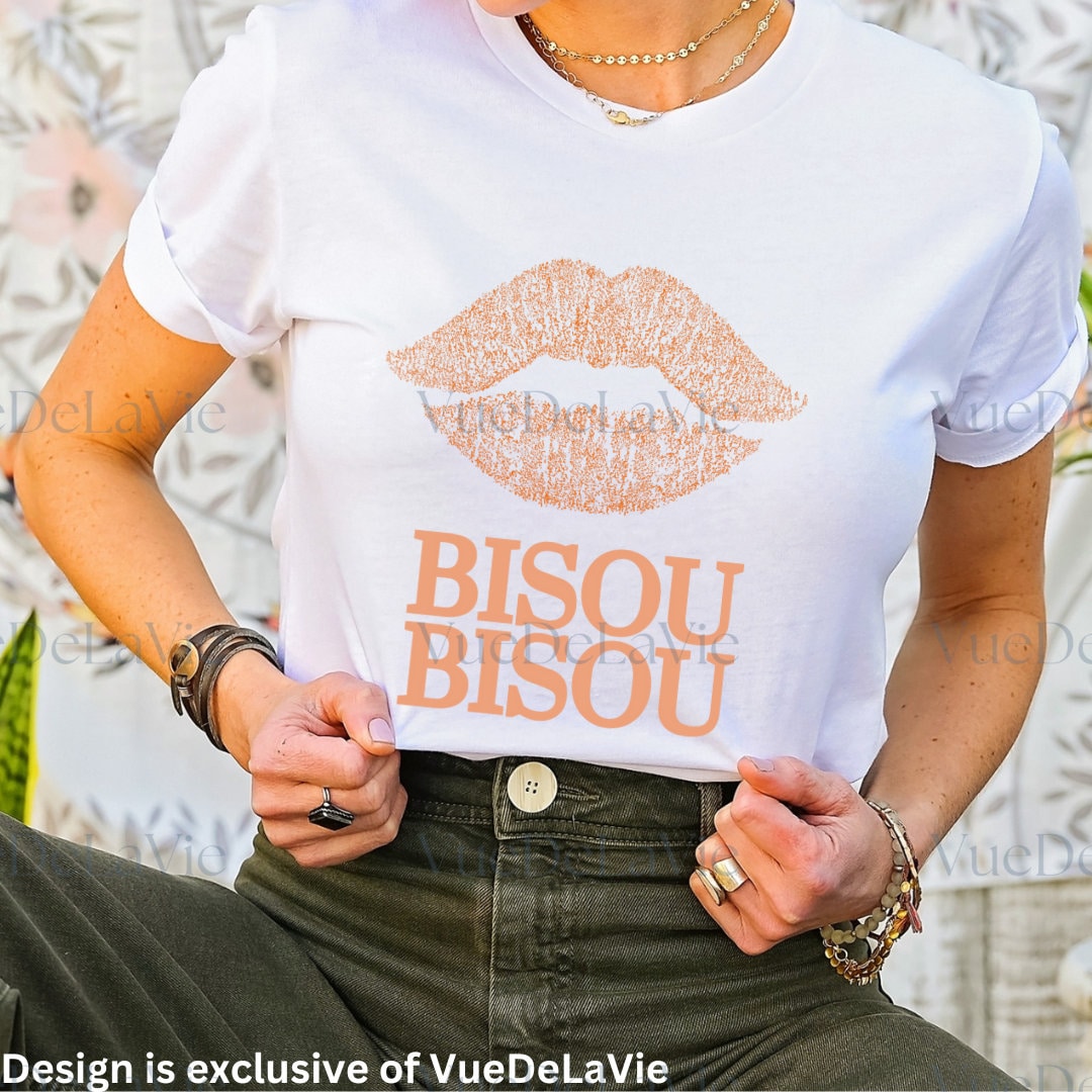 Camiseta Bisou Bisou camiseta de beso francés VueDeLaVie besos en