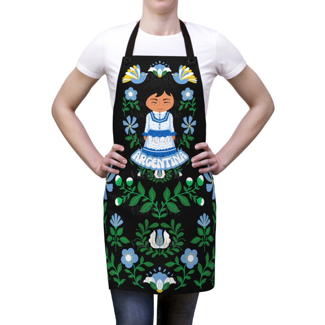 Argentina Apron: Unique Folk Art Design, Unisex Poly Twill - Etsy