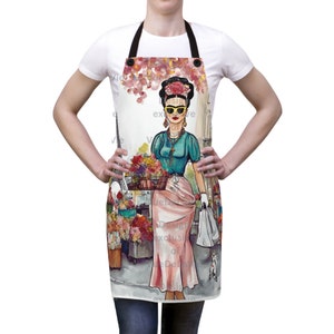Frida in Paris Apron: Unique Artist Cooking Apron