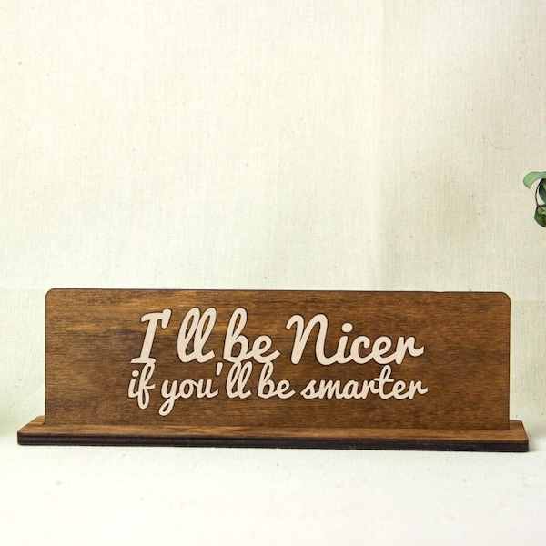 Wooden Sign Desk Decor Etsy