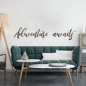 Adventure awaits sign nursery, Adventure sign wood, Nursery sign boy, Personalized sign wood, Laser cut wood sign custom