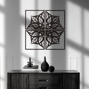 Lotus flower wood wall art,  Mandala wall art wood, Mandala panel, Yoga studio decor, Yoga wall art, Wood wall art panel, Large mandala