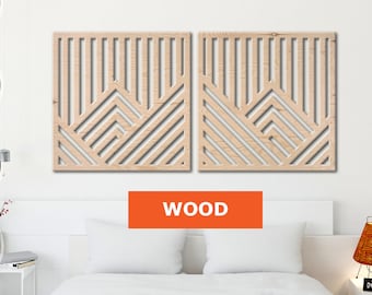 Wood mountain wall art, Wood wall art ,Mountain wall art, Wooden wall art, Wooden wall decor, Geometric wall art, Geometric wall art set
