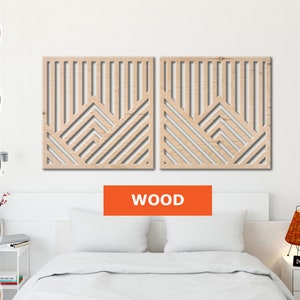 Arte de pared de montaña de madera, Arte de pared de madera, Arte de pared de montaña, Arte de pared de madera, Decoración de pared de madera, Arte de pared geométrico, Juego de arte de pared geométrico
