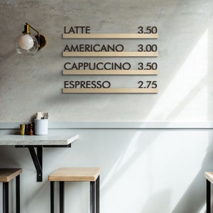 Quadro de menu personalizado, quadro de letras alteráveis, quadro de menu de madeira, quadro de menu com letras, placa de menu de café, quadro de menu de restaurante, quadro de menu de café