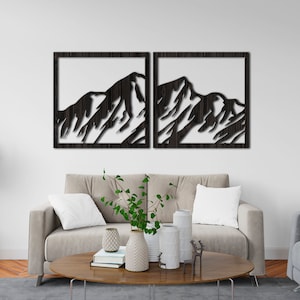 Mountain wall art wood, Mountain wood sign, Mountain wall decor wood, Mountain decor for home, Mountain laser ,Mountain cut out