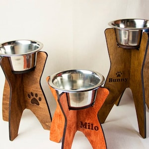 Custom dog bowl stand, Wooden dog bowl stand, Dog bowl raised, Elevated dog feeder, Single dog bowl stand, Pet bowl holder, Dog food stand