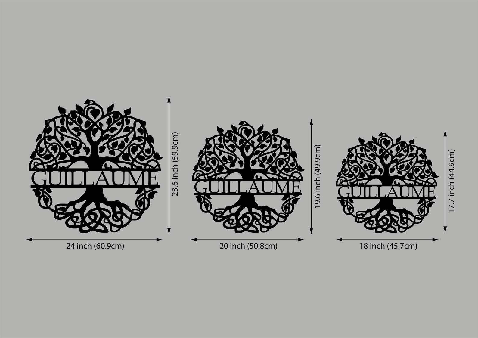 Tree of Life Wall Art Wood Last Name Wood Sign Round Tree Etsy