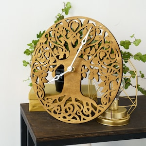 Baum des Lebens Wanduhr, Baum des Lebens Wanddekor, Baum moderne Uhr, Holzbaum Uhr, Wanduhr Bauernhaus, Baum des Lebens keltische Wandkunst