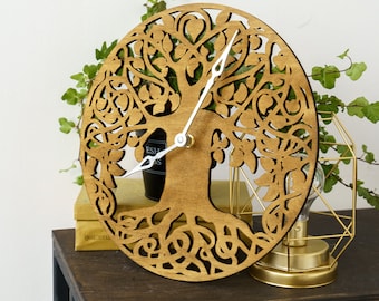 Tree of Life wall clock, Tree of Life wall decor, Tree modern clock, Wood tree clock, Wall clock farmhouse, Tree of life celtic wall art