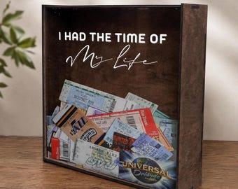 Custom Ticket Stub Shadow Box, Personalized Memory Box, Concert & Travel Ticket Display Case, Family Keepsake Gift