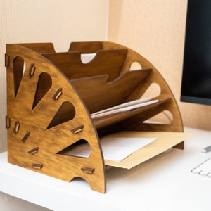 Office desk organizer, Office File Holder, File Holder Desk,Wooden desk organizer,Document organizer,Magazine Rack Table,Office File Storage image 3