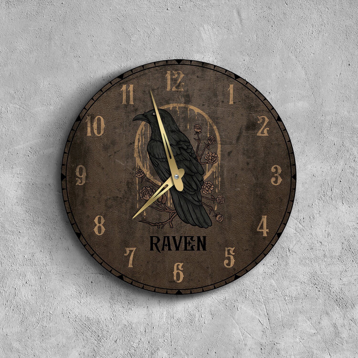 Ravens Clock Black Raven Clock, Crow Clock, Bird Wall Clock, Edgar Allan Poe Raven ...