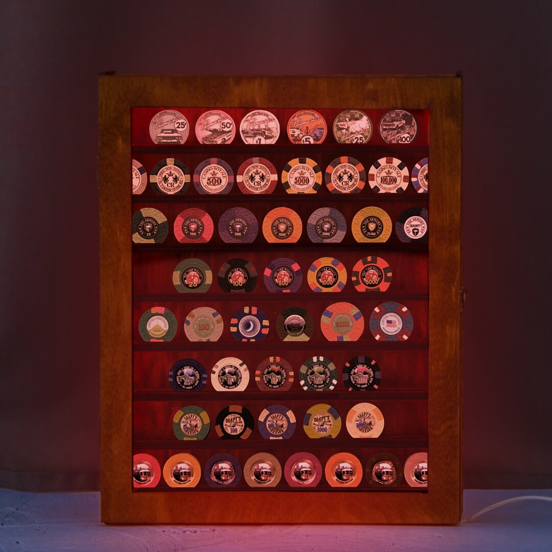 Poker Chip Display Frame, Vegas Poker Chip, Poker Chip Display Case