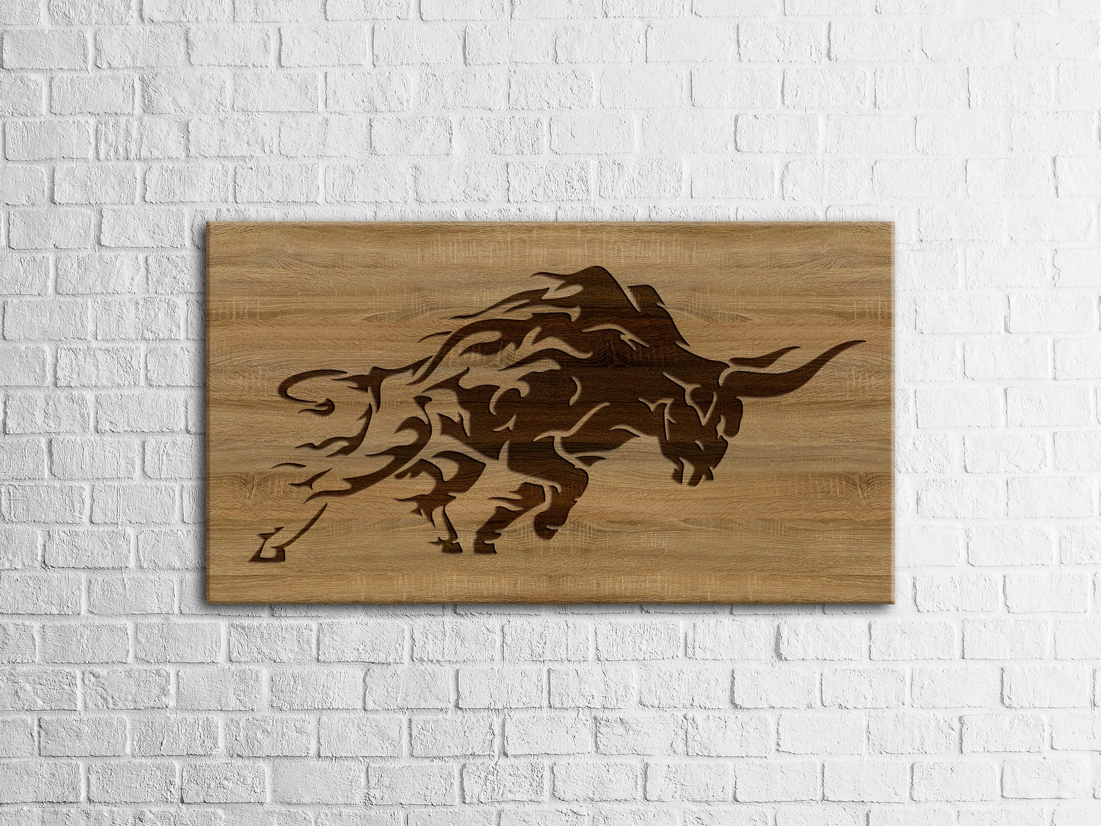Bull wall art Bull wall decor Panel wood wall decor Panel Etsy
