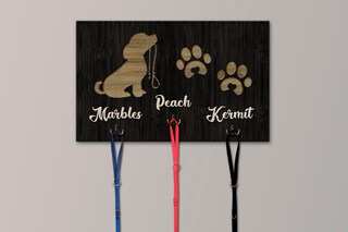 Ganci A Muro Per Guinzaglio Cane – 5 Ganci, Design Osso E Zampa, 28x7 Cm