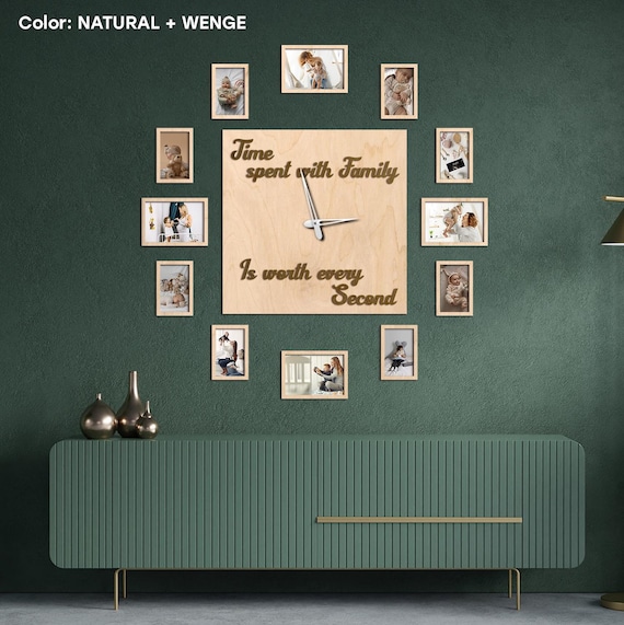 Time Spent With Family Clock With Photos, Wall Clock With Picture